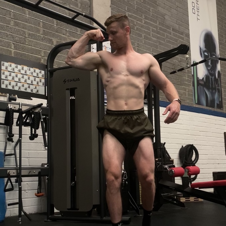 Athlete lifting weights